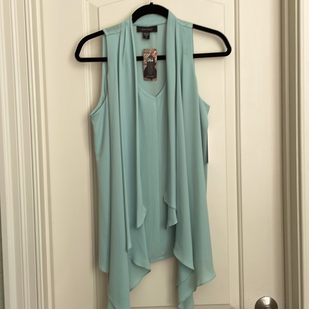 NWT Karen Kane Avant Garden Mint Drape Top 3L25258